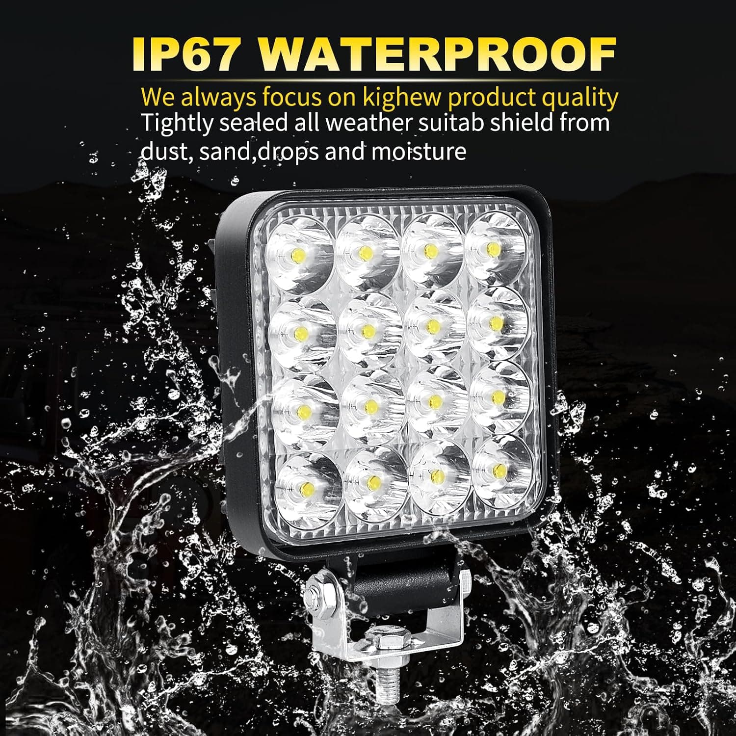 Willpower 2PCS Phare de Travail LED 3.3'' 48W Projecteur LED 12V 24V Etanche IP67 Spot Feux Antibrouillard pour 4x4 Voiture Camion Tracteur SUV Bateau Quad Vehicule