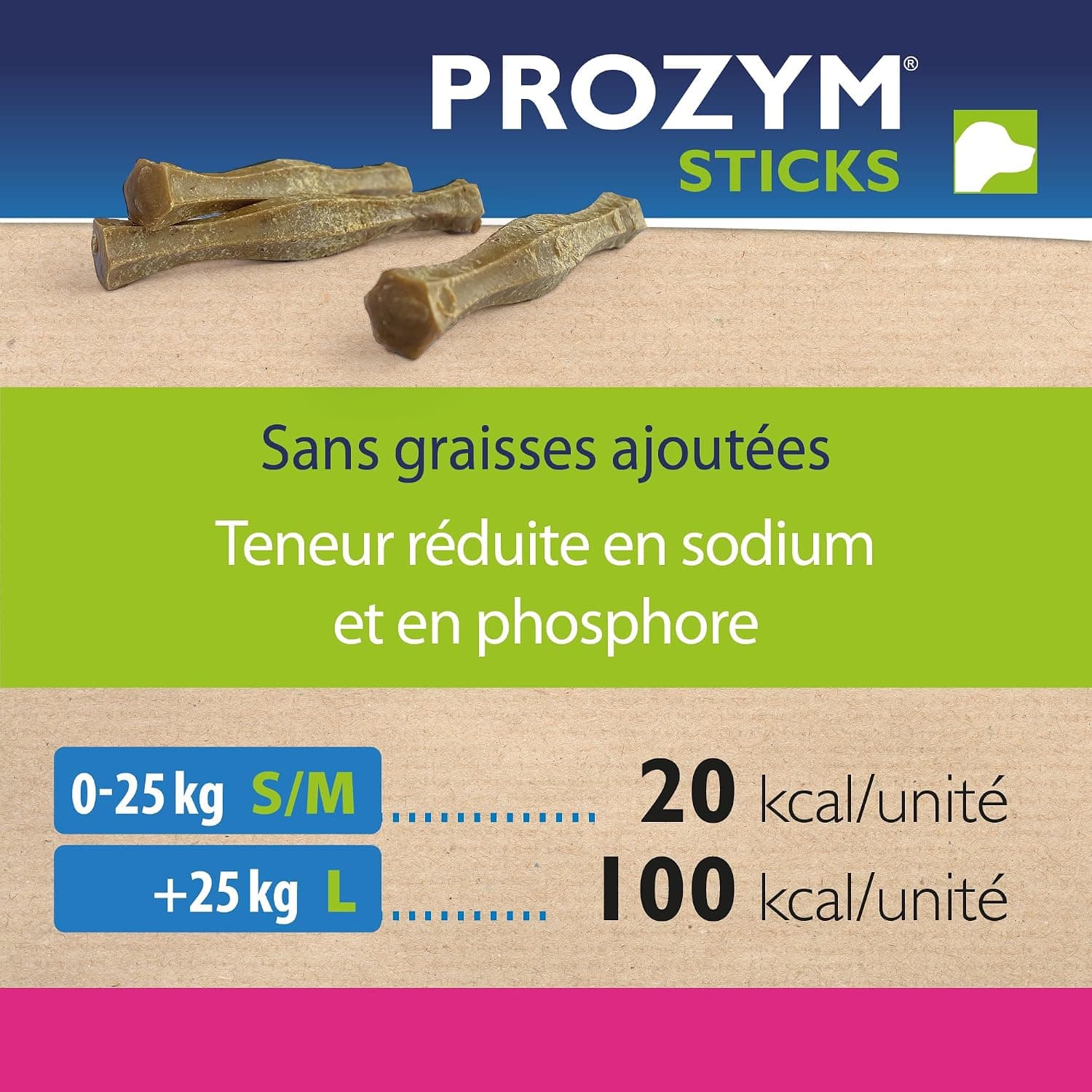 PROZYM RF2 Sticks x12 - Spéciale Hygiène Dentaire Naturelle - Recommandé par des Vétérianire - Formule Vegan pour Chien -25kg (blé)