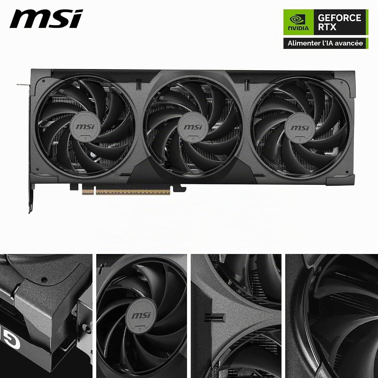 MSI NVIDIA GeForce RTX 5080 16G Ventus 3X OC Black Carte Graphique | 16 Go GDDR7 (30 GB/s, 256-bit), PCIe 5.0, triple ventilateur (3 ventilateurs TORX 5.0), HDMI 2.1b, DisplayPort 2.1b