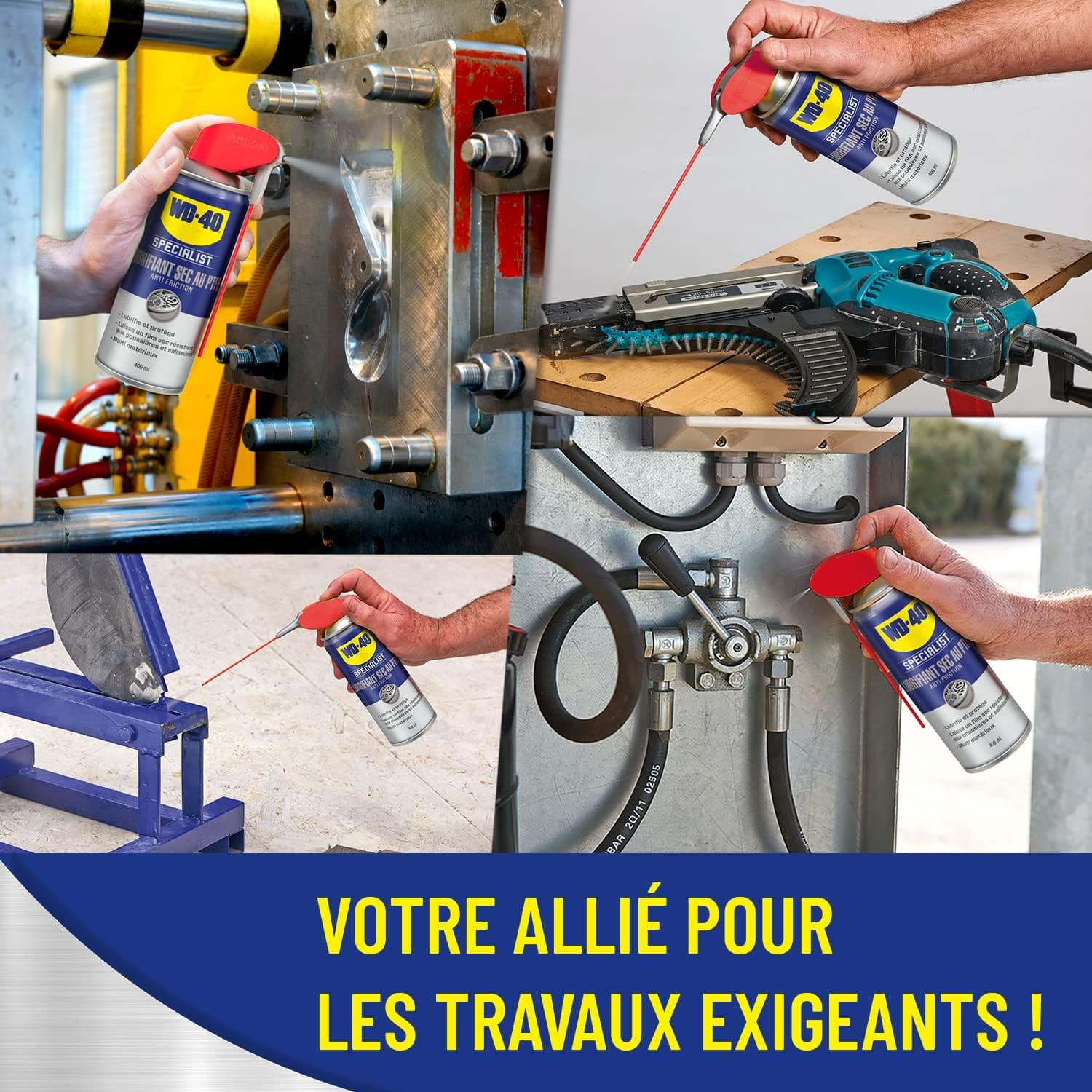 WD-40 SPECIALIST Lubrifiant Sec, aérosol 400ml, n'attire pas les saletés