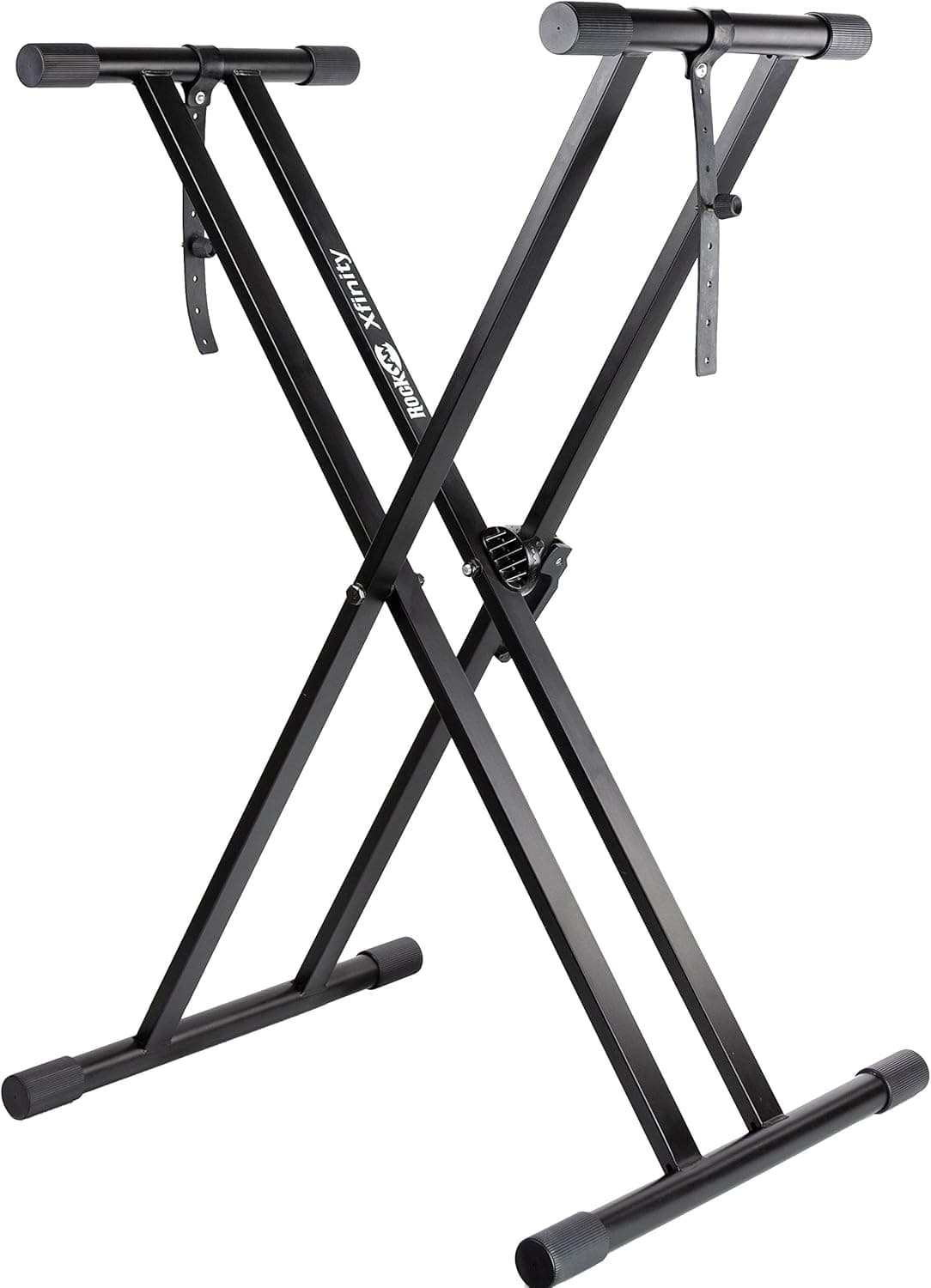 RockJam RJXX363 Support de Clavier Double X Robuste et Réglable | Support clavier double X renforcé, capacité 20 kg, réglable en hauteur pour piano numérique, maison, studio et scène