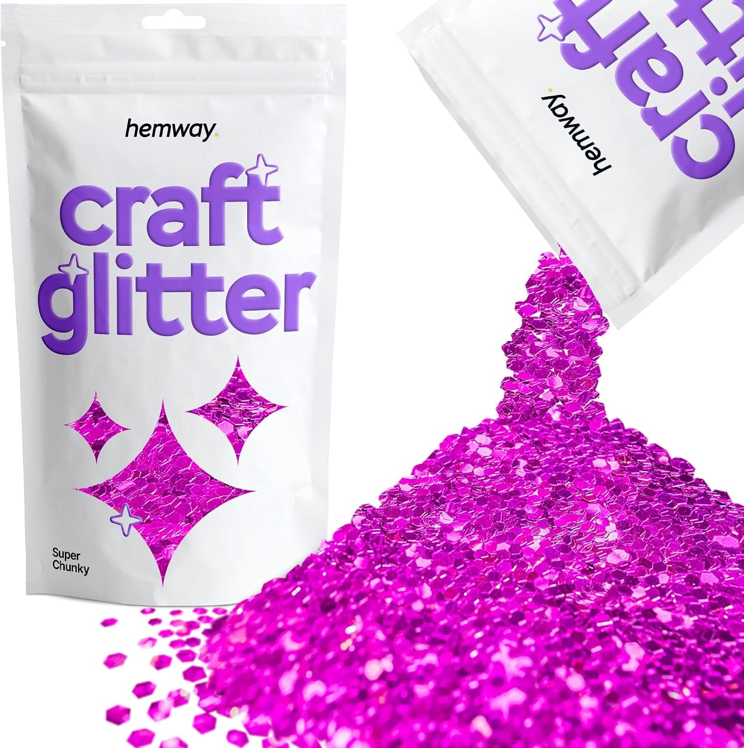 Paillettes pour artisanat gobelets en résine rose fuchsia cartes bijoux de Noël bougies super épaisses 100 g/3,5 oz