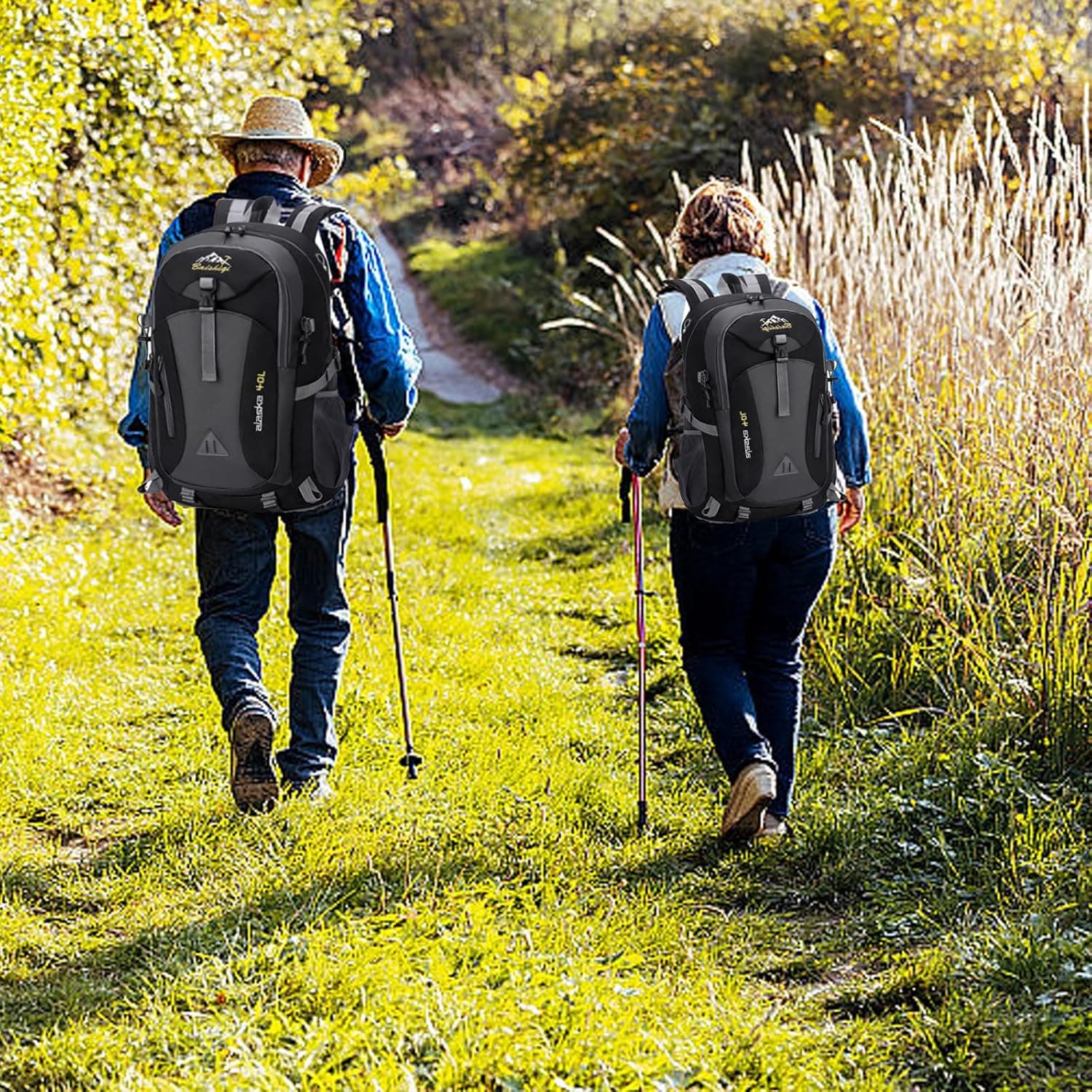 40L Grand Volume Sac à Dos Multifonction, Sac a Dos Randonnee Homme Femme,École/Trekking/Randonnée/Camping/Voyage/Pêche/Escalade/Alpinisme/Alpinisme ou Utilisation Quotidienne
