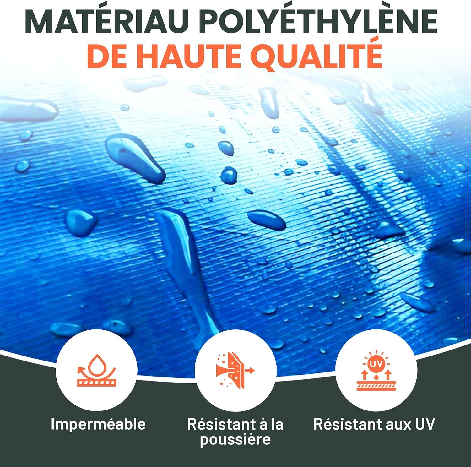 Perfect Cover Bache de Protection Exterieur en Polyéthylène 80g/m2 Bache pour Serre Imperméable et Résistante Revêtue des Deux côtés avec Oeillets en Aluminium Couverture Étanche pour Jardin, 2x3m