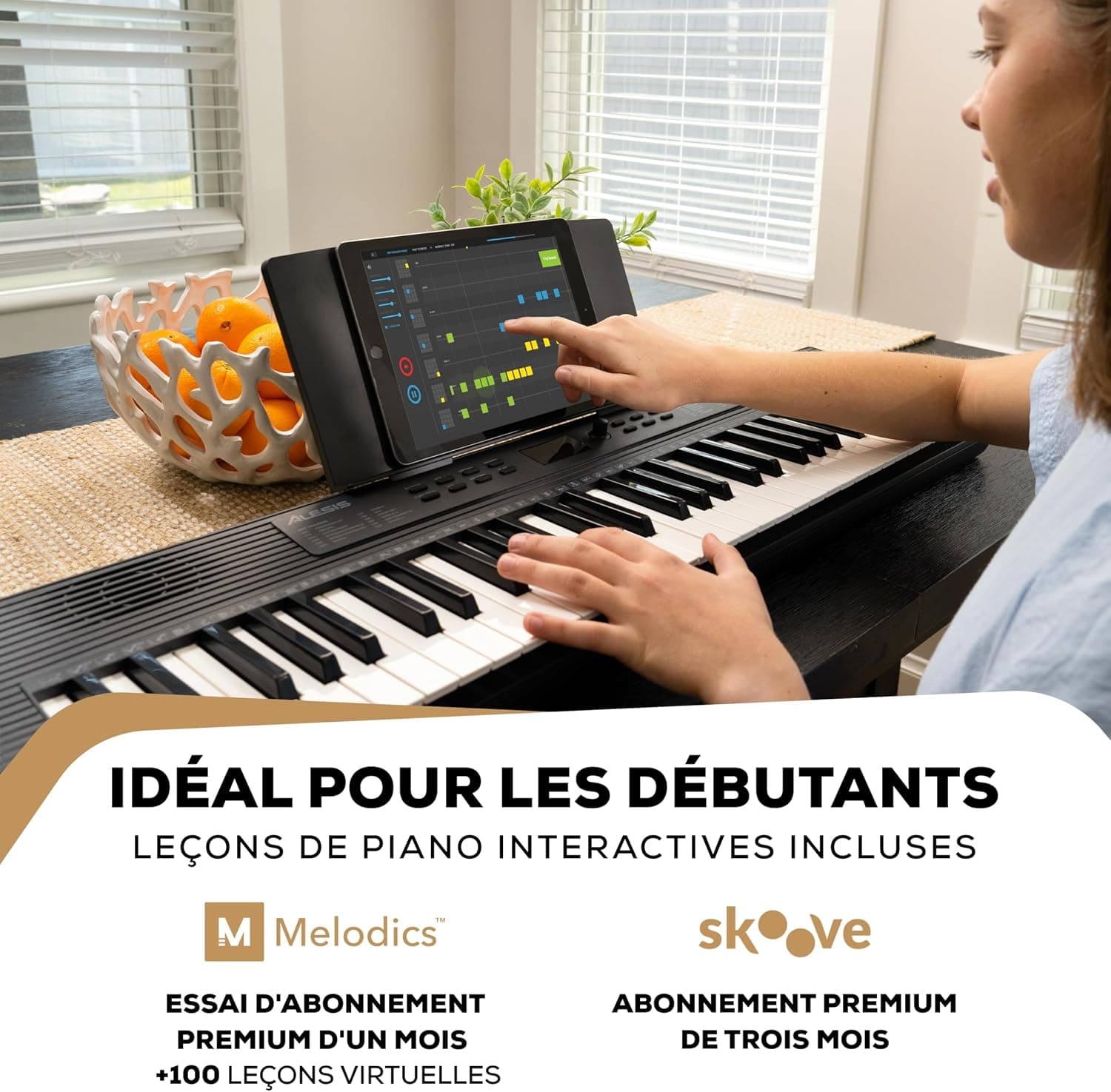 Alesis Melody 61 MK4 Clavier Piano 61 Touches | Portable, 300 Sons, Modes Split/Layer, Cours Inclus, pour Débutants