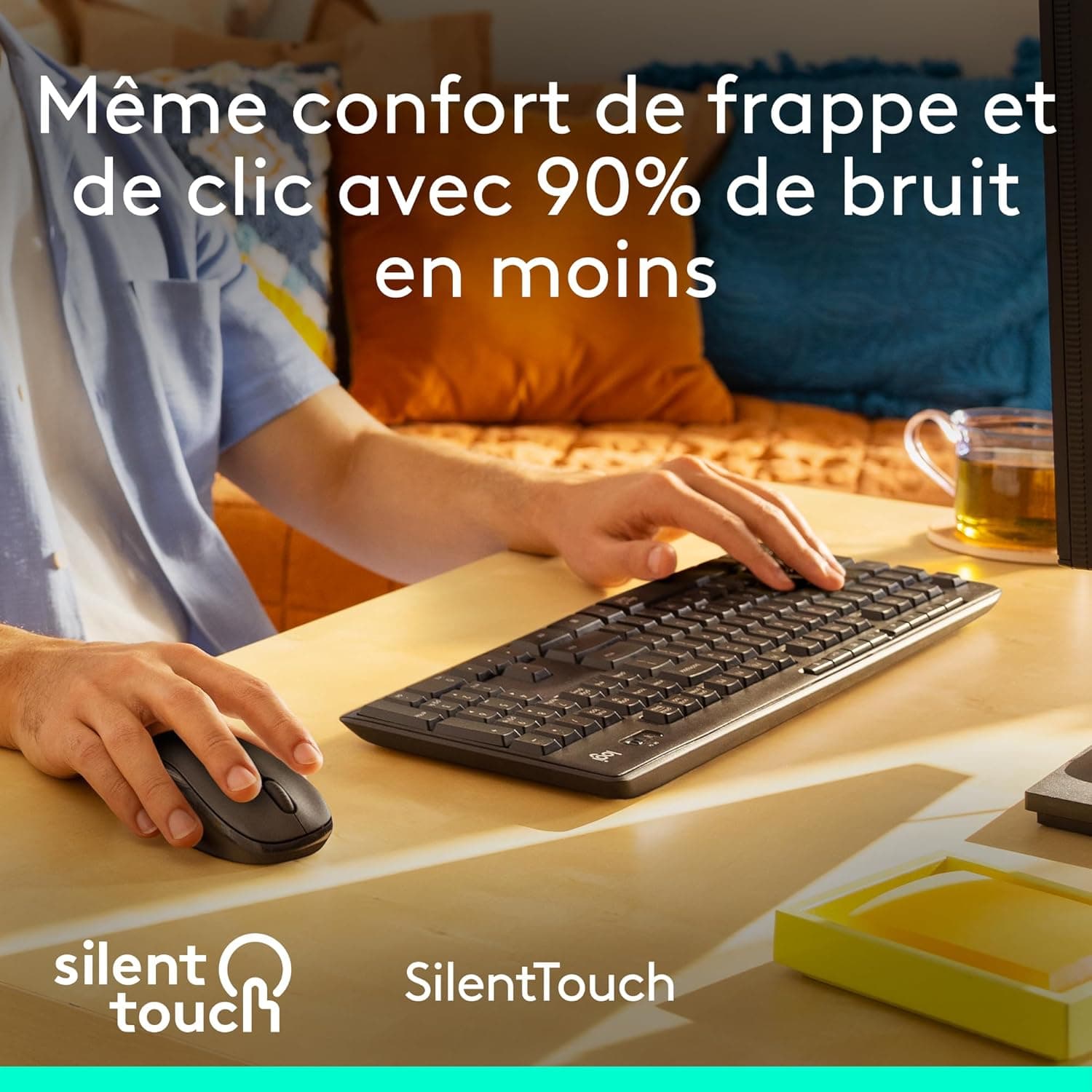 Logitech MK295 Silent ensemble souris et clavier sans fil | Layout Francese AZERTY - Grigio