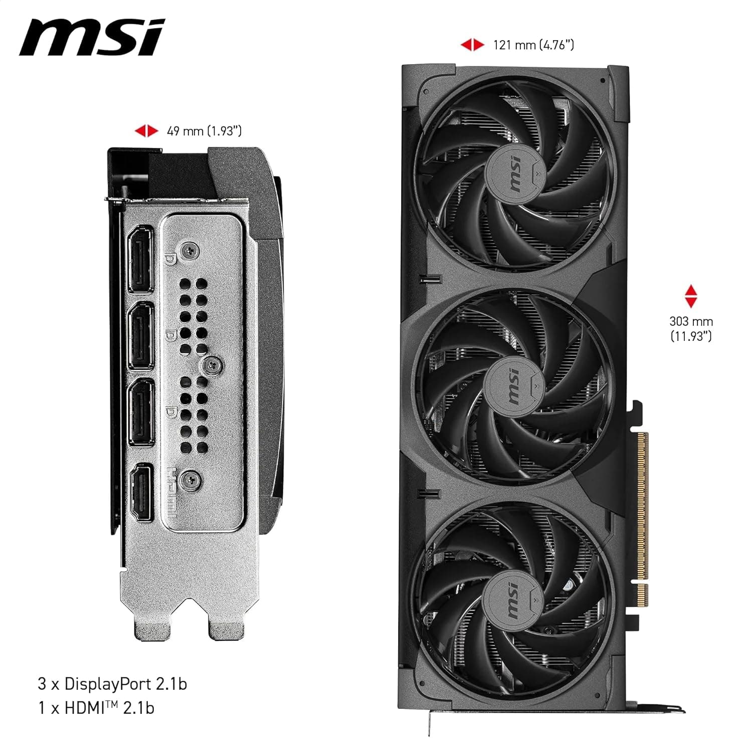 MSI NVIDIA GeForce RTX 5080 16G Ventus 3X OC Black Carte Graphique | 16 Go GDDR7 (30 GB/s, 256-bit), PCIe 5.0, triple ventilateur (3 ventilateurs TORX 5.0), HDMI 2.1b, DisplayPort 2.1b