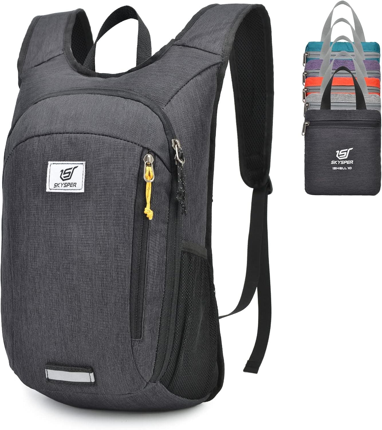 SKYSPER Sac à Dos Pliable Ultraléger 10L, Petit Sac à dos de Voyage | Sac à dos de Randonnée Gagne de la place pour Randonnée ExcursionVoyages en Ville Homme Femme