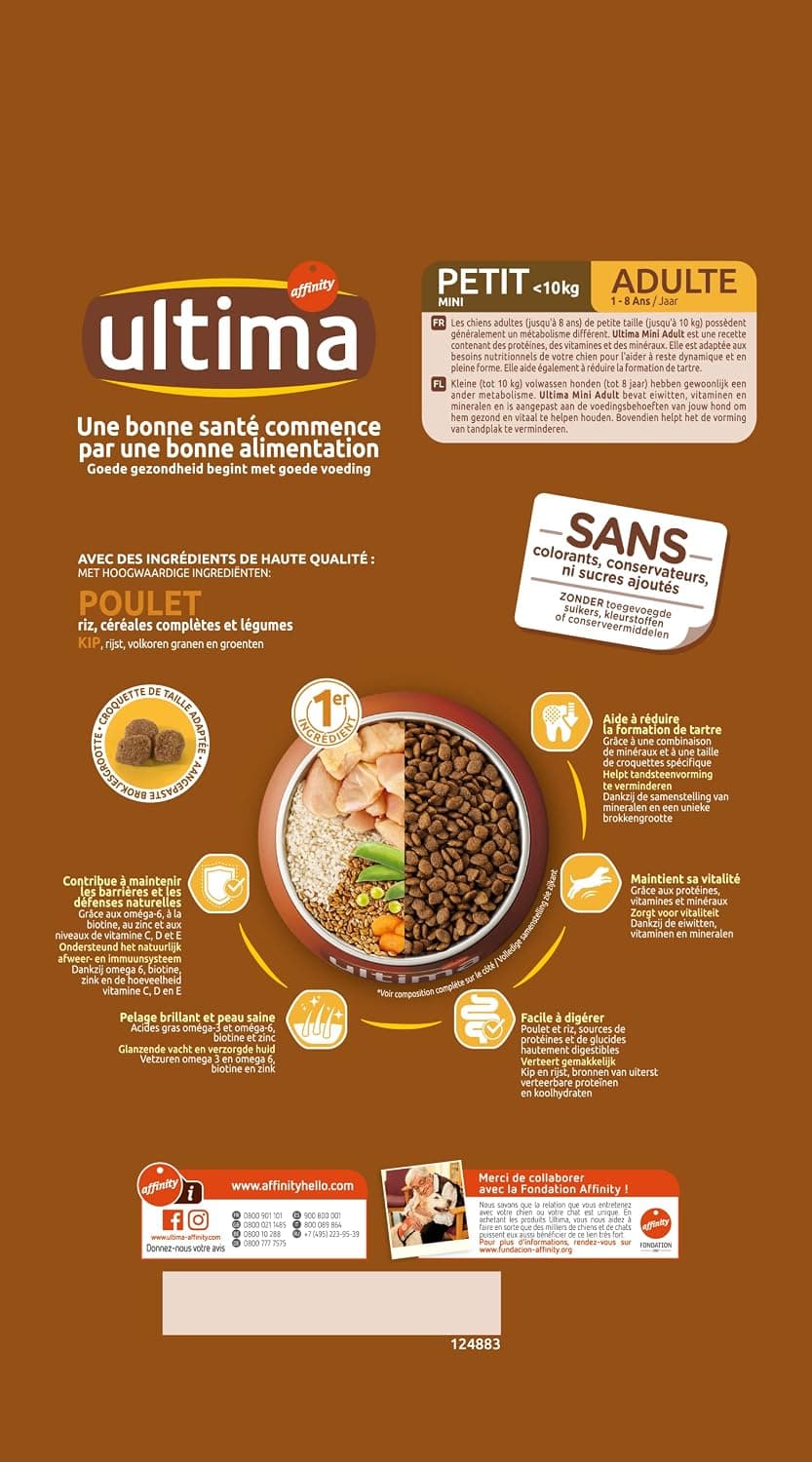 Ultima Croquettes Petit Chien Adulte Poulet - 2,75 kg