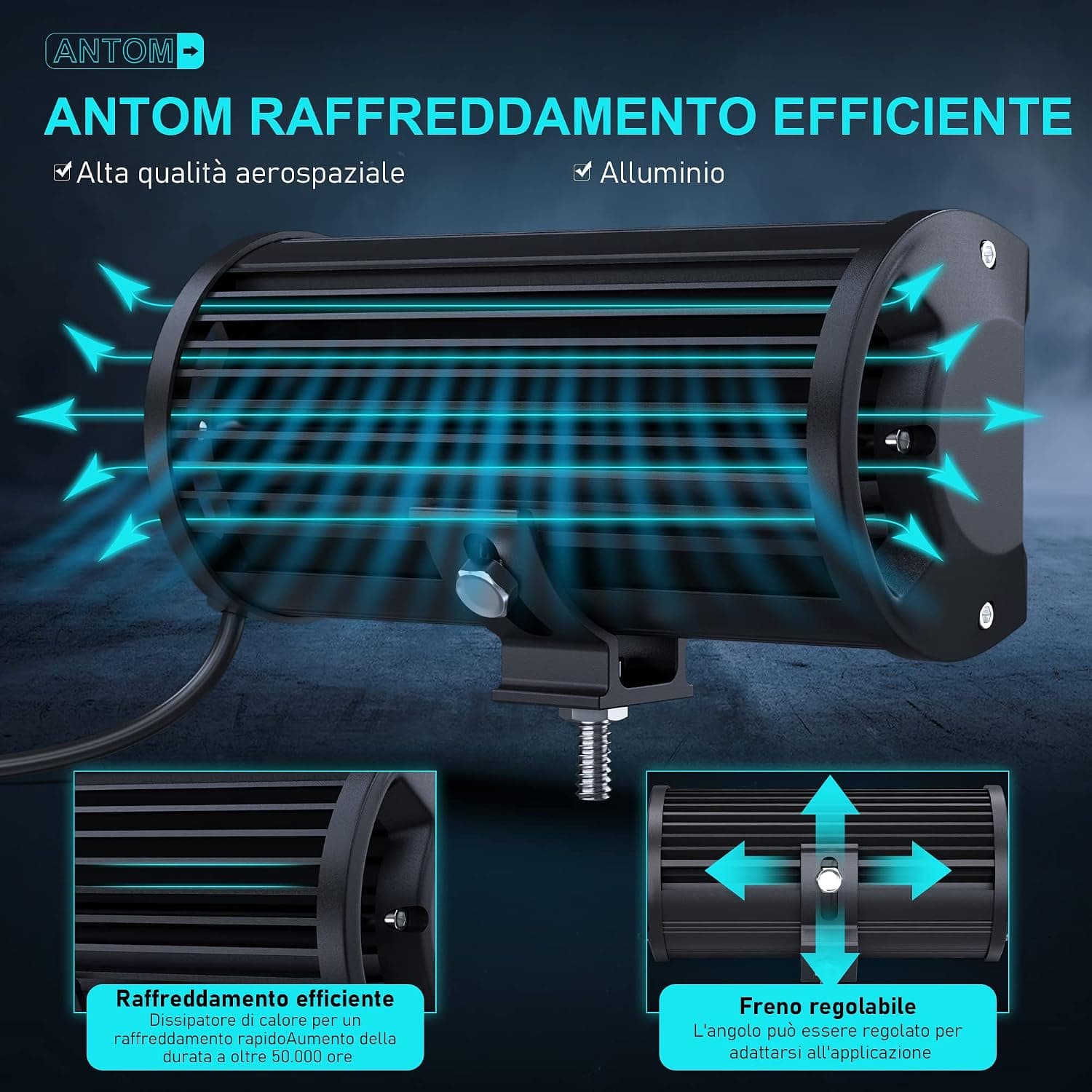 antom Phares de Travail LED 2PC 360W 7 Pouces 12/24V Tracteur | Projecteurs LED additionnels pour tracteur, engin agricole, véhicule de chantier, 4x4 et usage tout-terrain