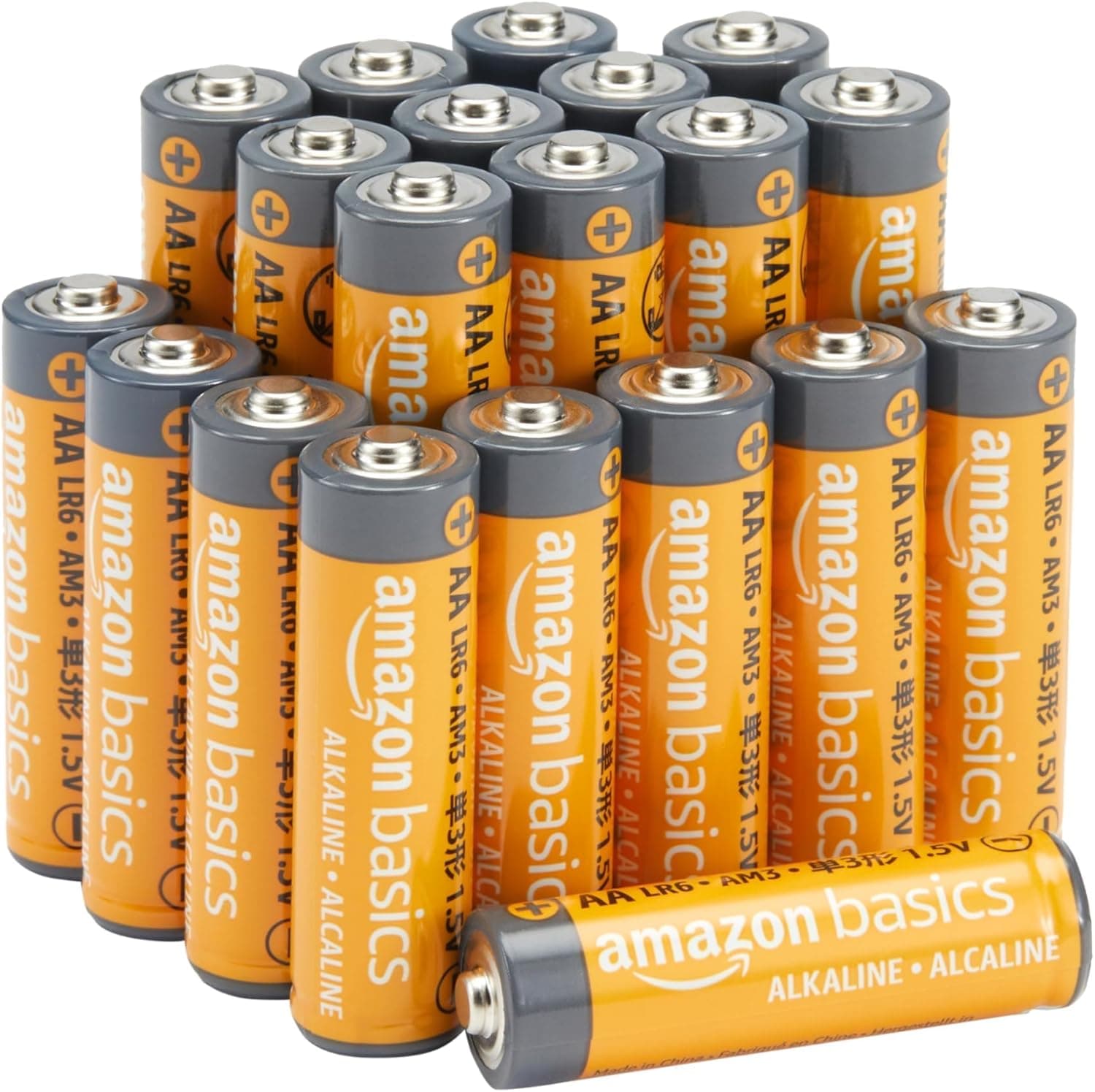 Amazon Basics Lot de 20 piles alcalines AA haute performance, 1,5 V, durée de conservation de 10 ans