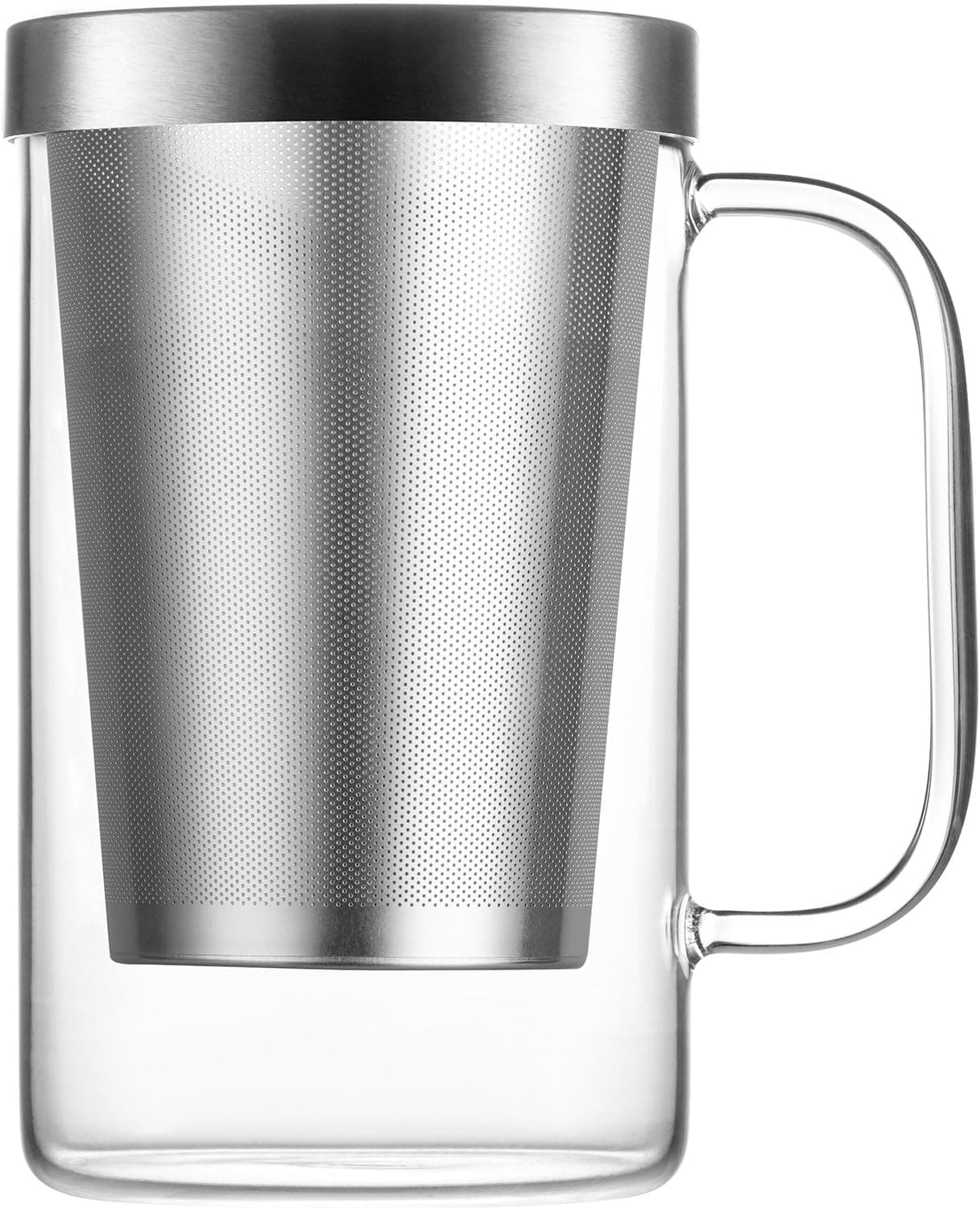 GAIWAN PURE550S - Verre à thé avec crépine intégrée et couvercle - Passe au lave-vaisselle - Résistant à la chaleur