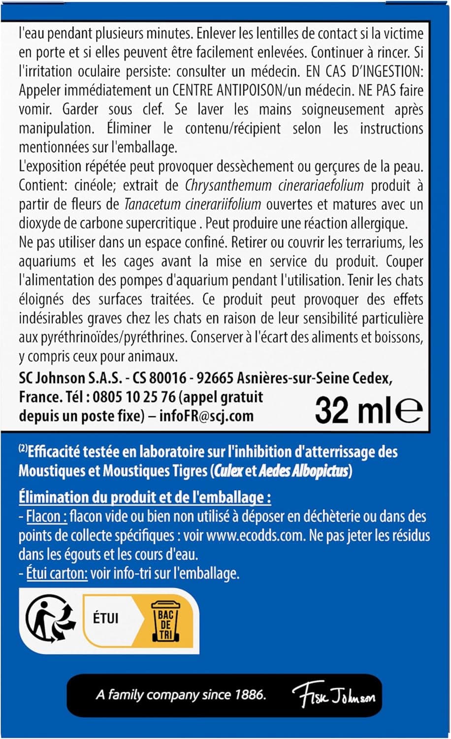 Raid Recharge Diffuseur Electrique Liquide - Répulsif Anti-Moustiques et Moustiques Tigres 45 Nuits - Senteur Eucalyptus et Menthe - 1 Recharge
