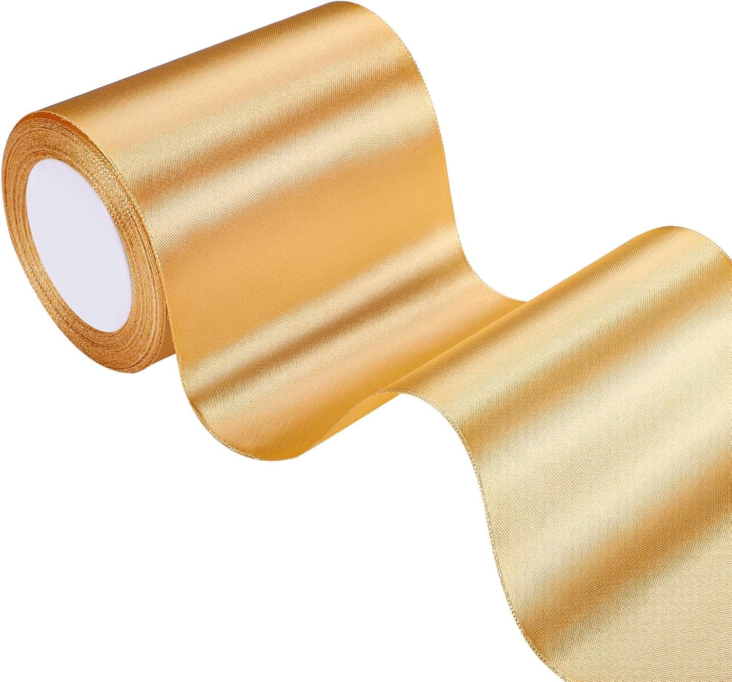 Ruban doré large, 22 m x 10 cm, satin solide pour emballage cadeau, fête, Noël, mariage