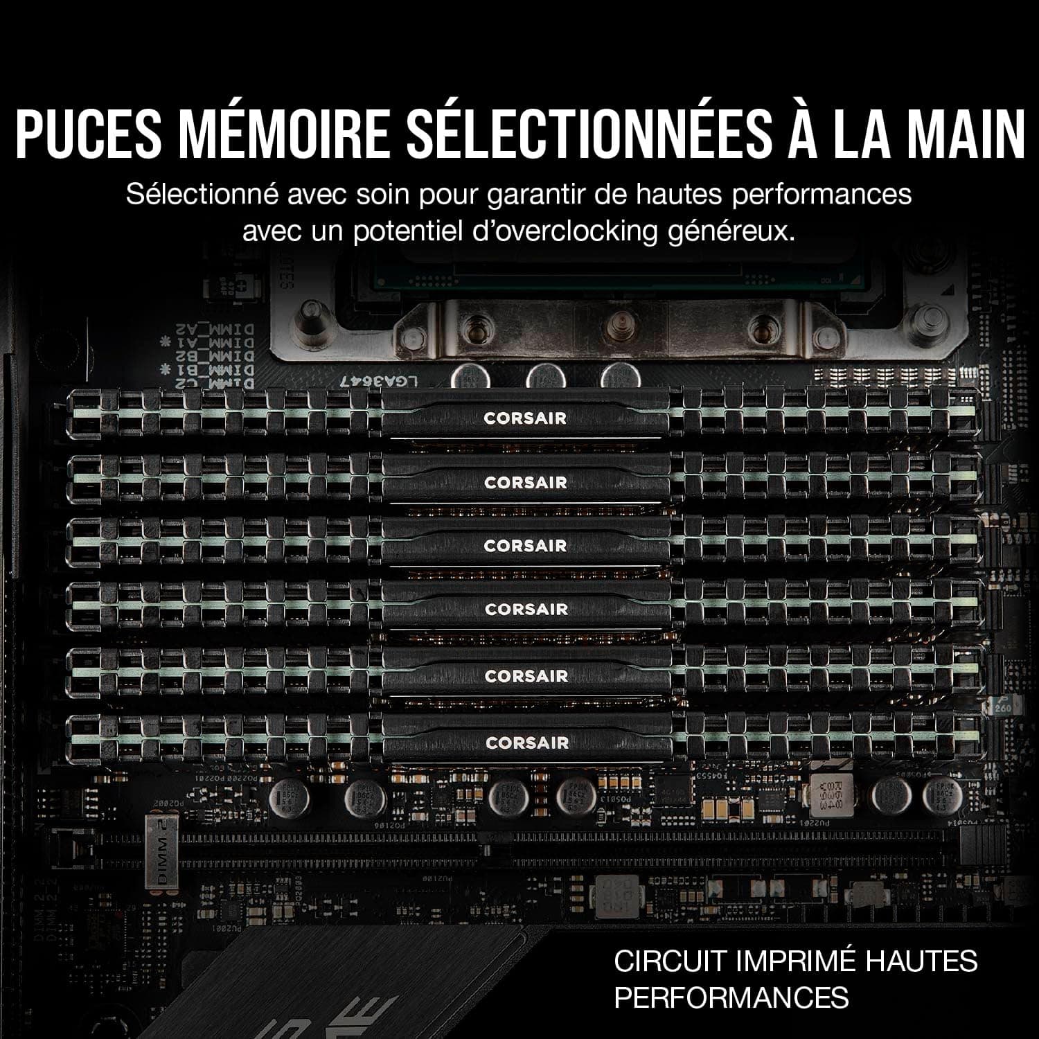 Corsair CMK16GX4M2B3200C16, Vengeance LPX 16Go (2x8Go) DDR4 Jusqu'à 3200MHz C16 XMP 2.0 Kit de Mémoire Haute Performance - Noir