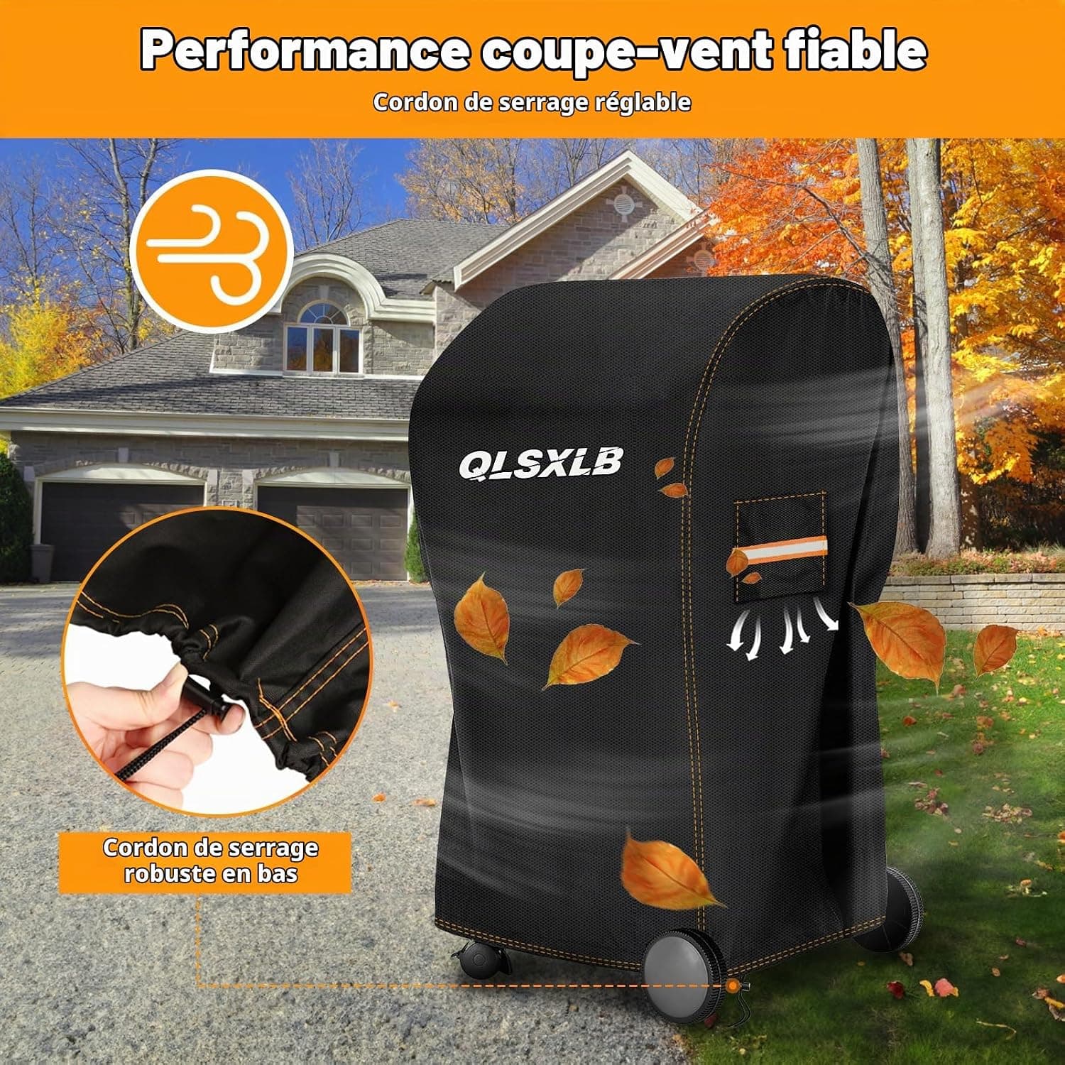 Housse Barbecue Exterieur, Oxford 600D Robuste Bache de Protection BBQ 77x70x110cm, Housse Plancha Gaz avec Bouche D'aération Anti-Vent/Anti-UV/Anti-l'eau/Anti-l'Humidité/Antipoussière Noir