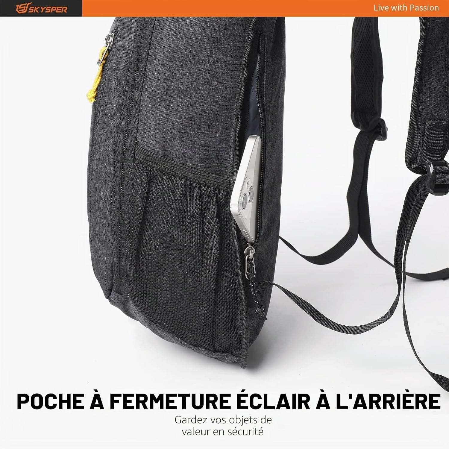 SKYSPER Sac à Dos Pliable Ultraléger 10L, Petit Sac à dos de Voyage | Sac à dos de Randonnée Gagne de la place pour Randonnée ExcursionVoyages en Ville Homme Femme