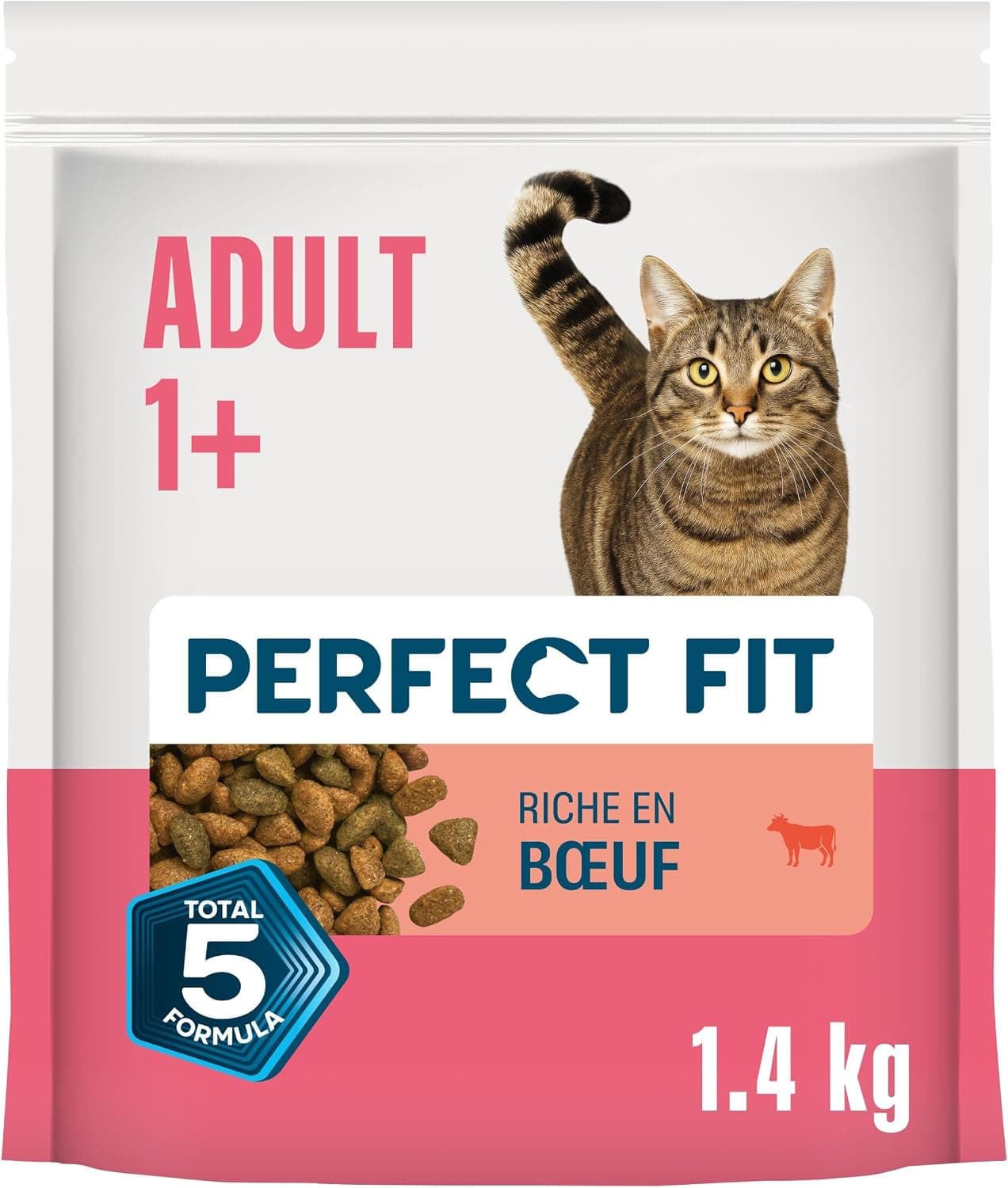 Adult 1+ Croquettes pour Chat 5 x 1,4 kg Bœuf (Pack de 5)