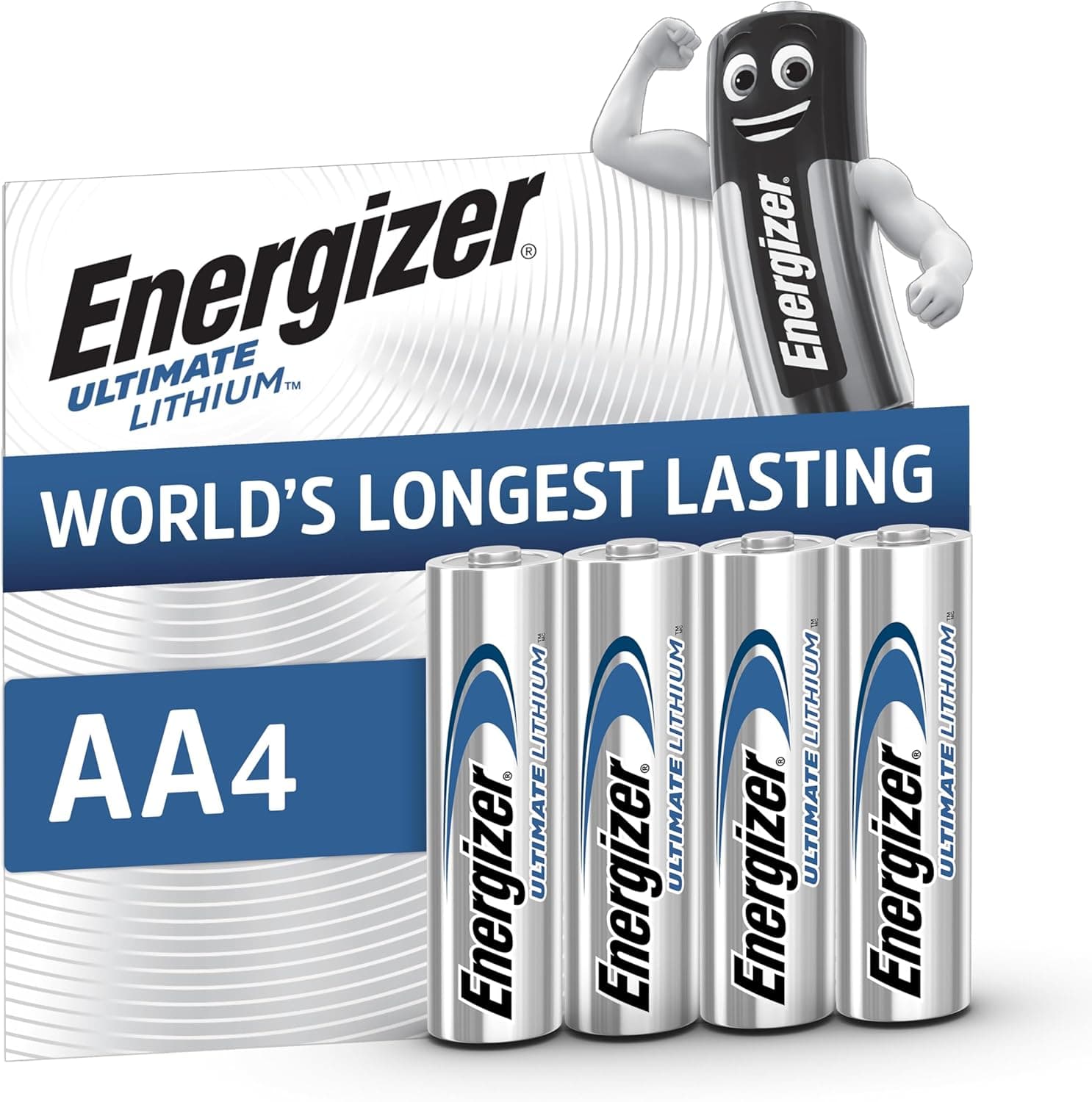 Energizer Ultimate Lithium - Piles AA (Lot de 4) - La Pile AA Qui Dure Le Plus Longtemps au Monde - Longue durée pour appareils à Haute consommation - Emballage 100% Recyclable - Conservation 25 Ans