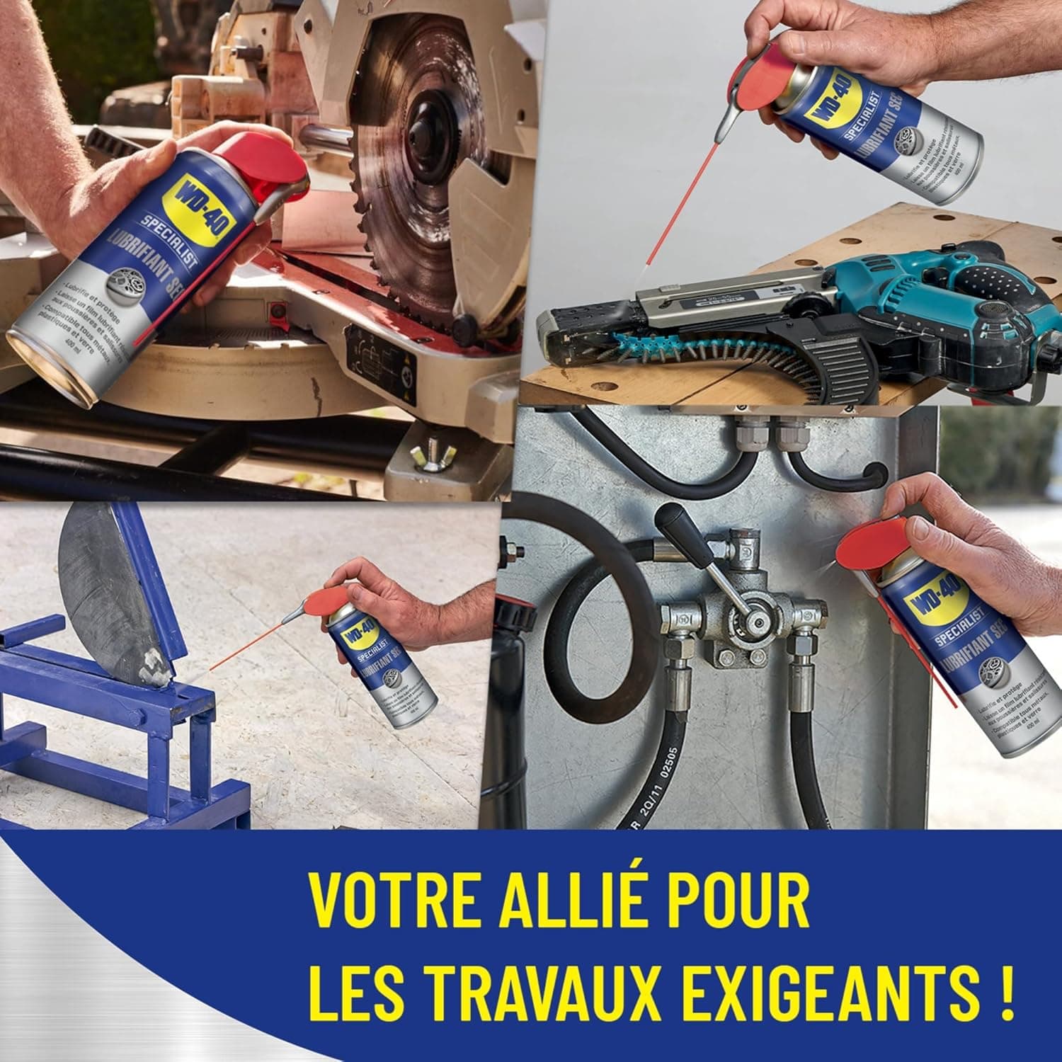 WD-40 SPECIALIST Lubrifiant Sec, aérosol 400ml, n'attire pas les saletés