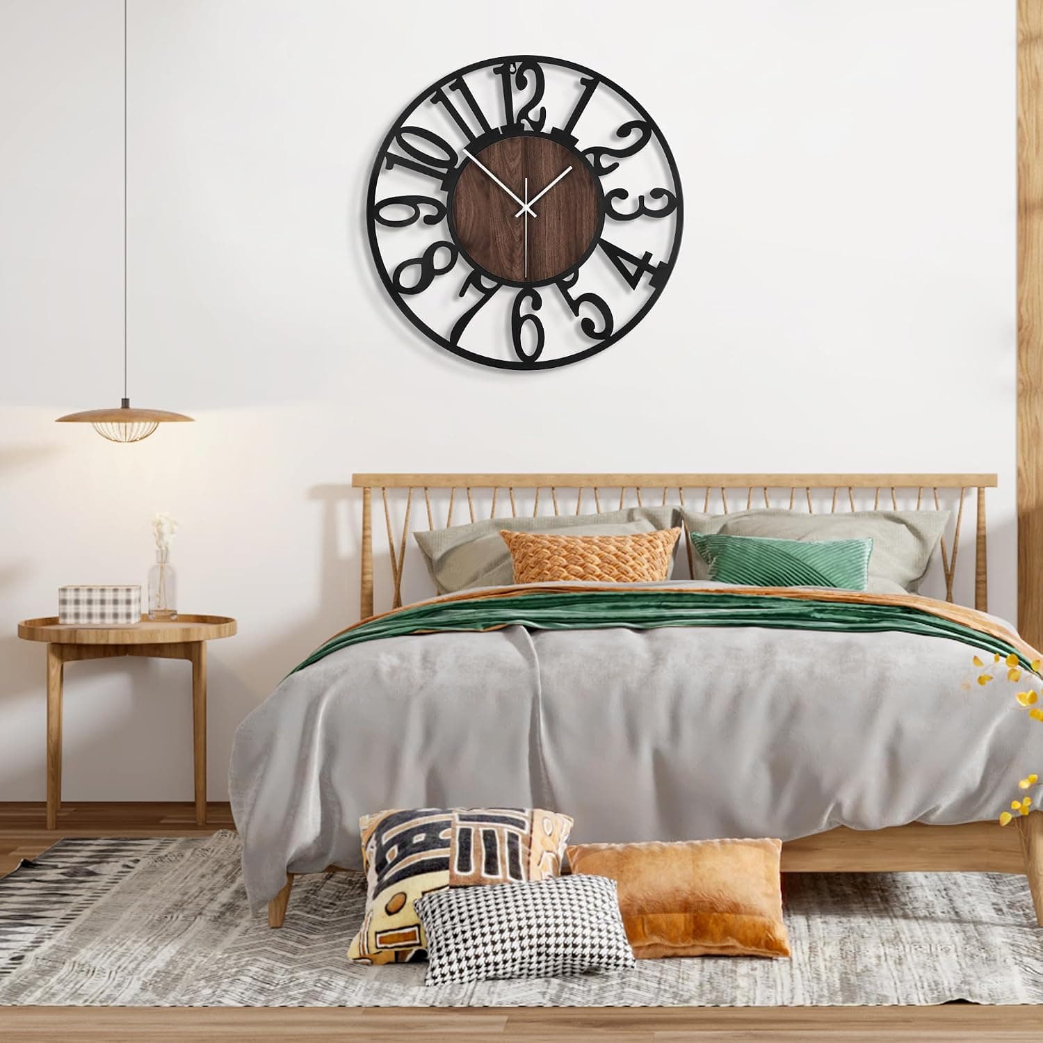 Horloge Murale Design Moderne et Vintage, Silencieuse sans Tic-Tac, Grande Horloge Murale Géante XXL, Disponible en 34cm, 40 cm, 50 cm, 60 cm, 80 cm, Idéale pour Le Salon Cuisine Bureau