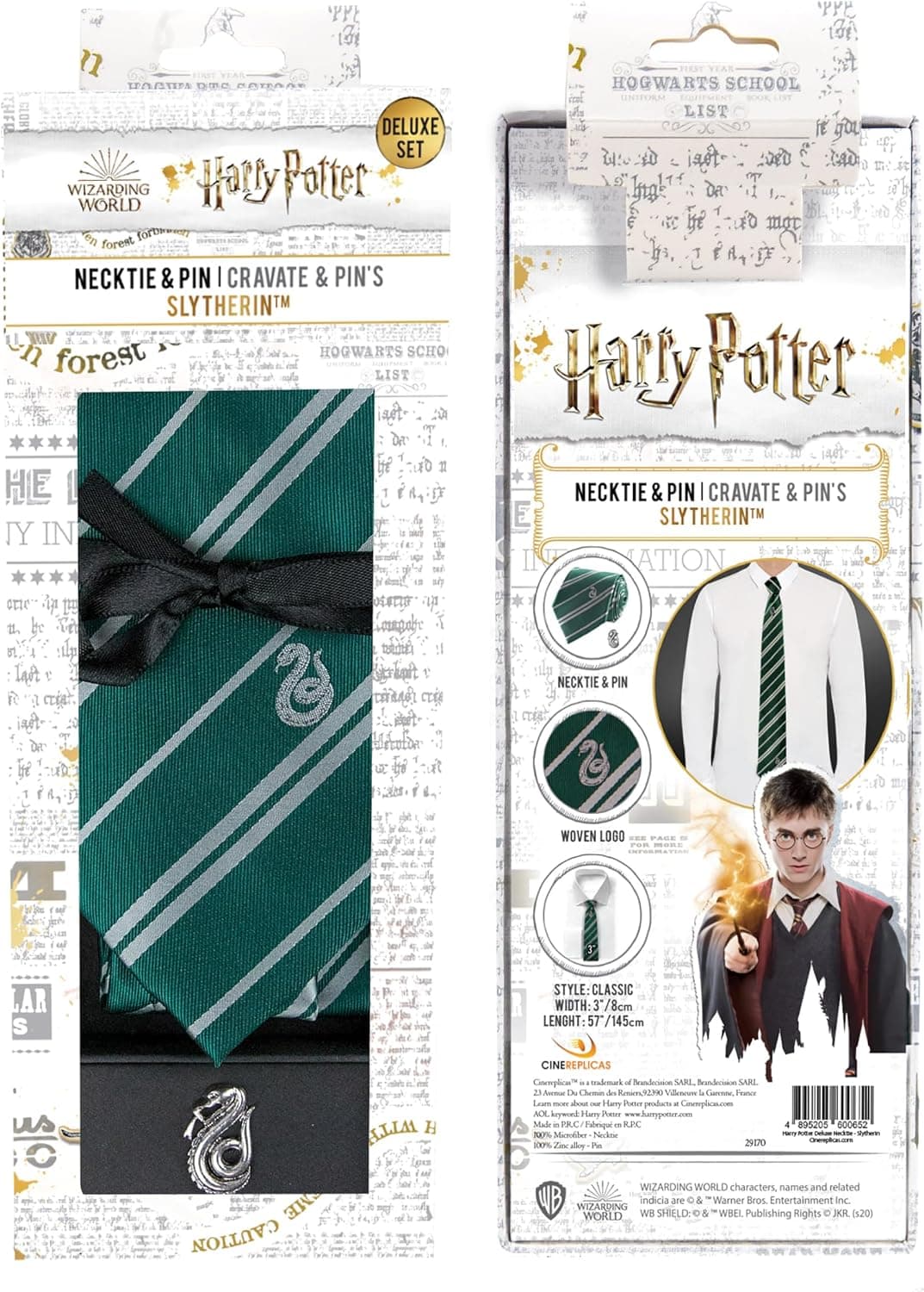 Cinereplicas - Harry Potter - Cravate avec Pin's - Edition Deluxe