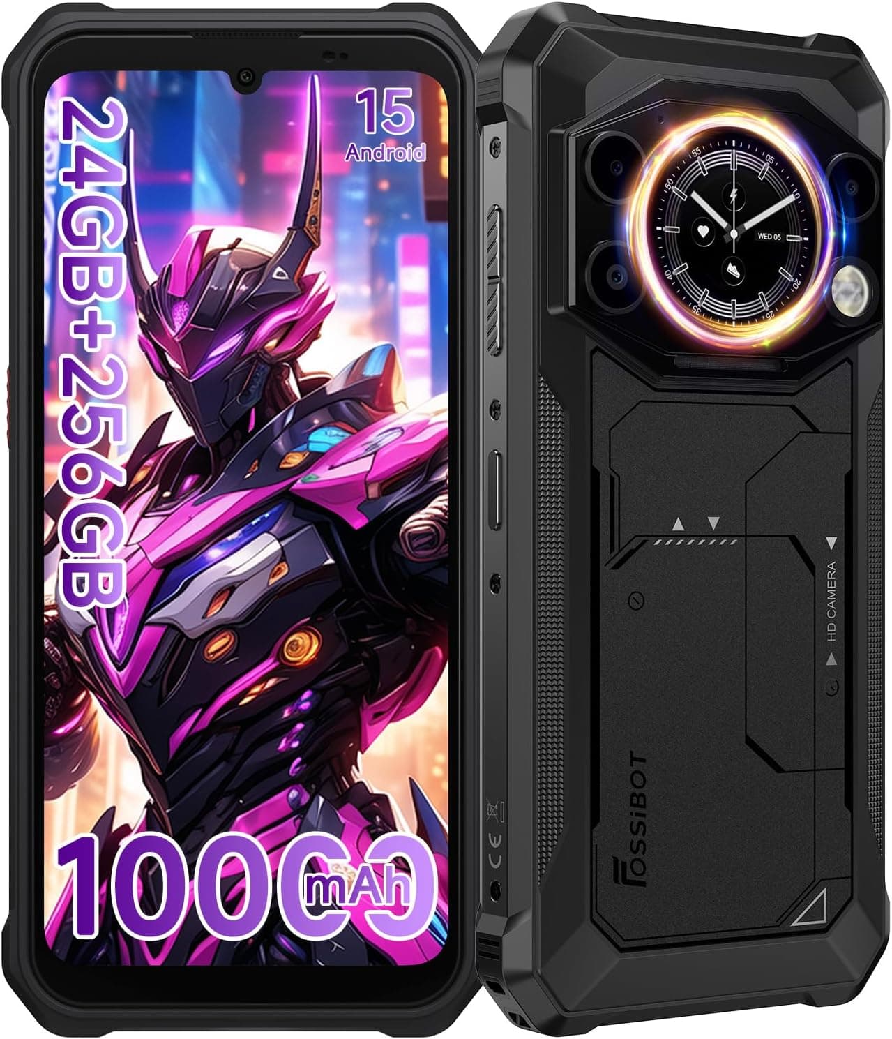FOSSiBOT F117 Smartphone Incassable 24Go+256Go, 10000mAh Telephone Portable