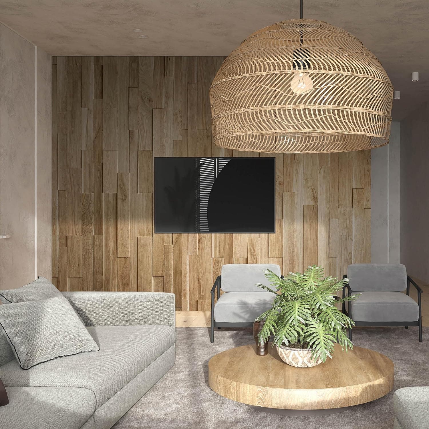 Revêtement mural en chêne - Panneaux muraux 3D - Design mural en bois Modèle OZO (1 m2)
