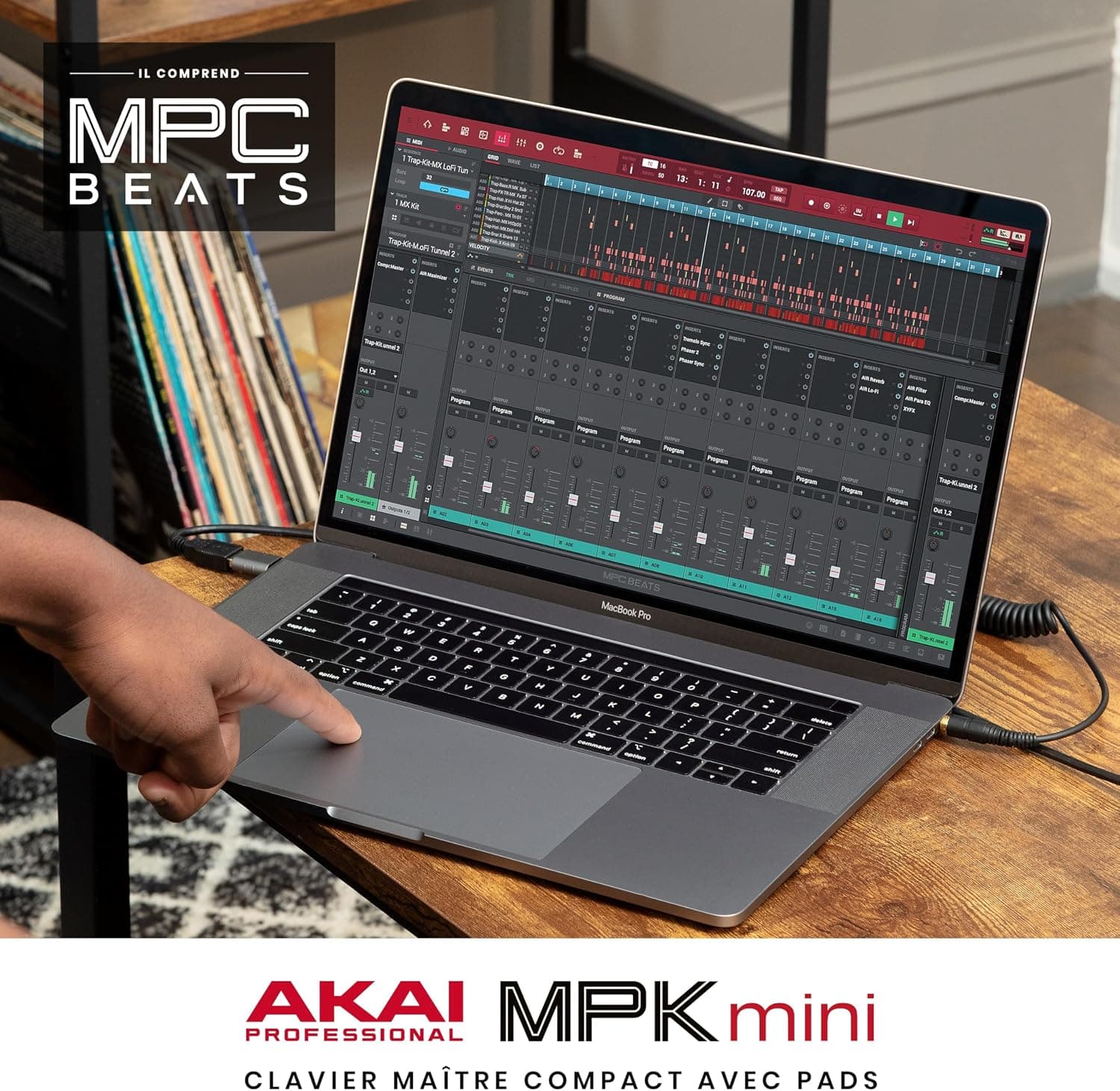 Akai Professional MPK Mini MK3 Clavier MIDI USB 25 Touches, Noir | Touches Mini Sensibles à la Vélocité, 8 Pads MPC, 8 Boutons, Logiciels Inclus, pour Beatmakers, Producteurs et Home Studio