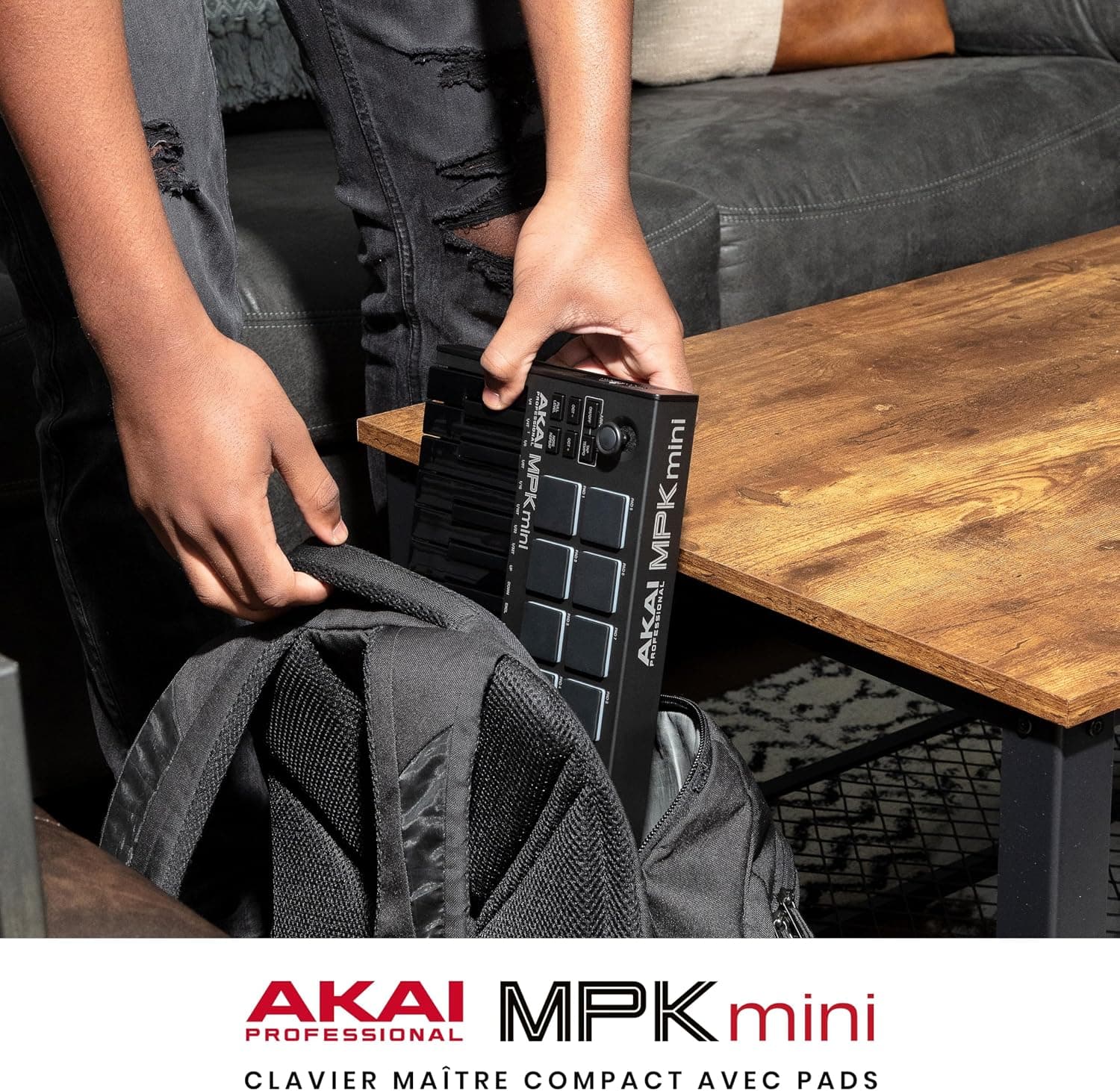 Akai Professional MPK Mini MK3 Clavier MIDI USB 25 Touches, Noir | Touches Mini Sensibles à la Vélocité, 8 Pads MPC, 8 Boutons, Logiciels Inclus, pour Beatmakers, Producteurs et Home Studio