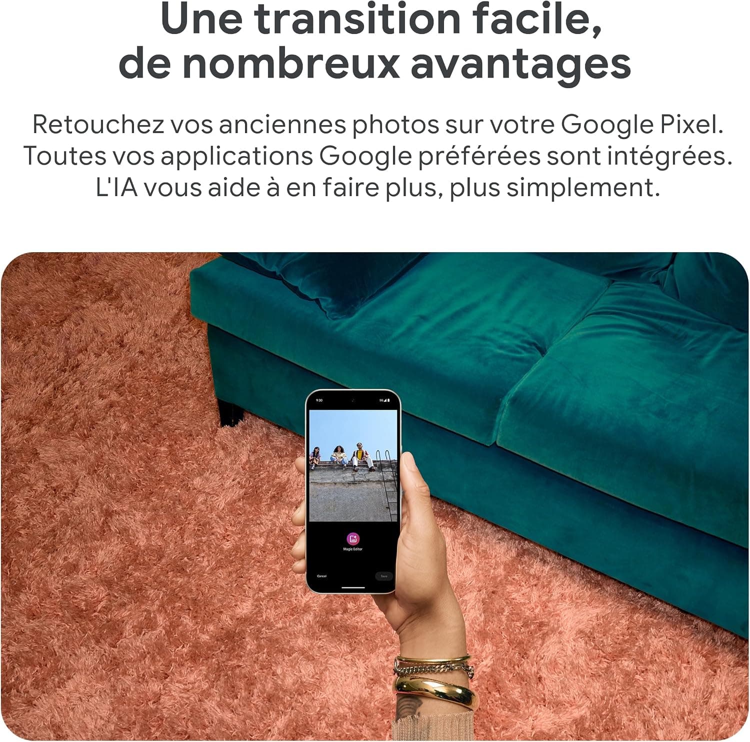 Google Pixel 9, 128 Go, Obsidian (Reconditionné)