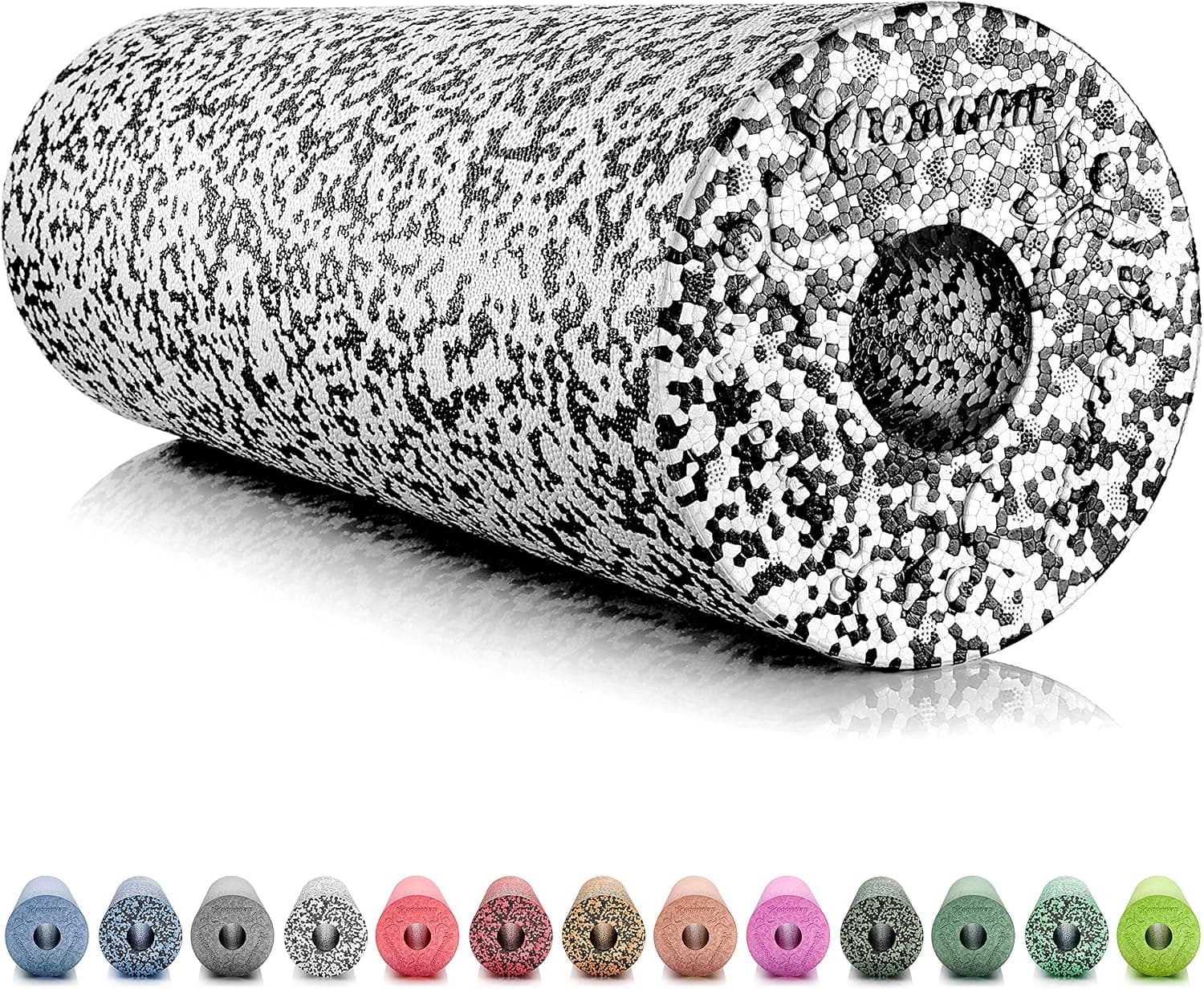 BODYMATE Rouleau en mousse standard moyennement dur lisse 45 x 15 cm avec e-book gratuit – Nombreuses couleurs